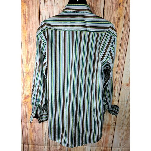 Robert Graham Mens Striped Shirt Size XL Long Sleeve Button-Up Multi-Color - Picture 2 of 10
